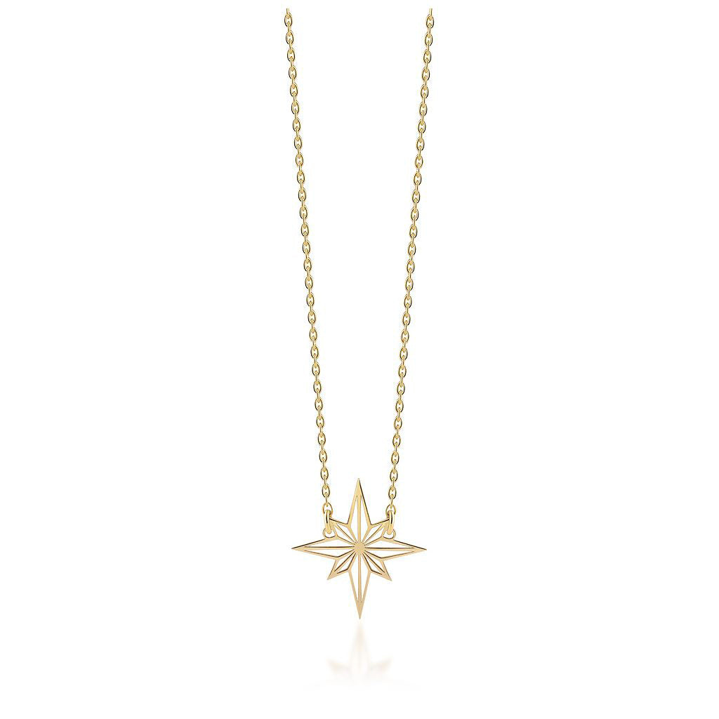 North Star Pendant Gold Plated Necklace