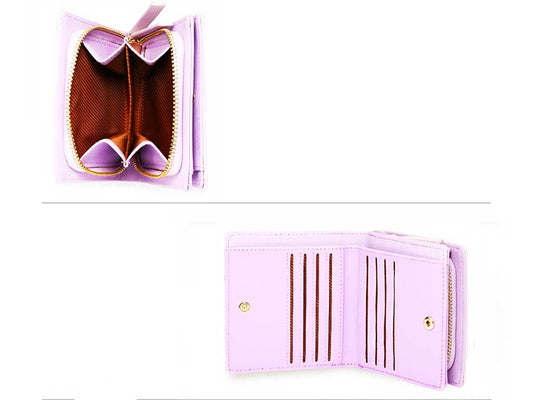Pink Small Flap Purse with Multiple Inner Pockets 1