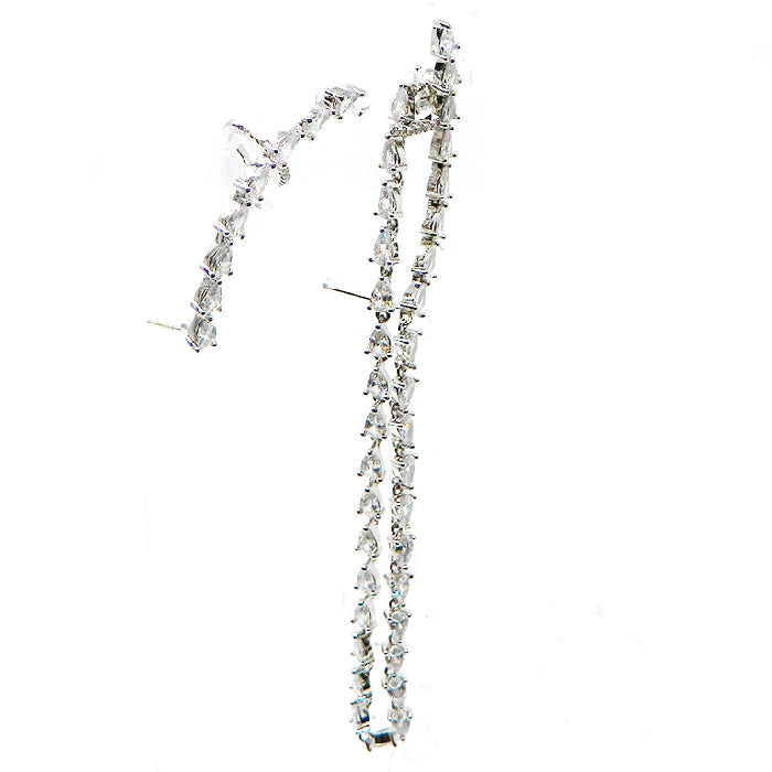 Cross Long Earring with Cubic Zirconia 2