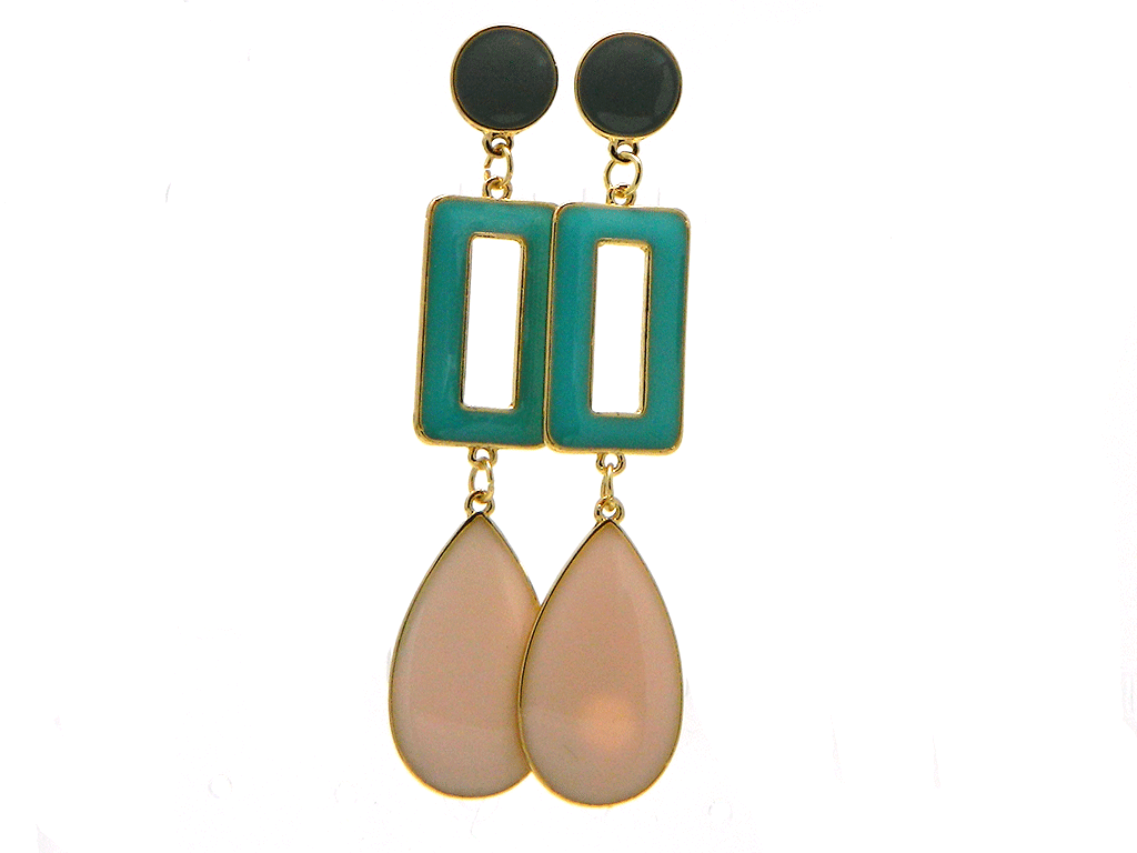 Geometric Nude Shape Gold Plated Stud Earring 2