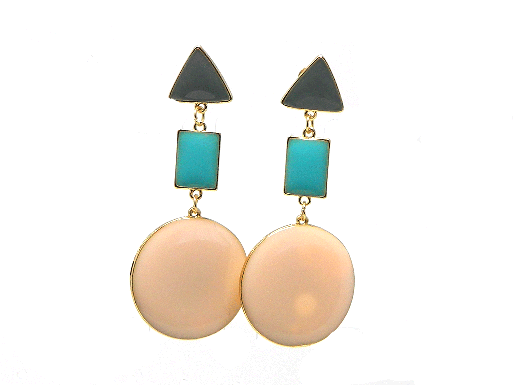 Geometric Nude Shape Gold Plated Stud Earring 4