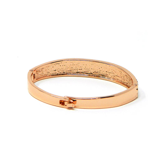 Luxurious Rose Gold Bangle with Clear Crystals 2