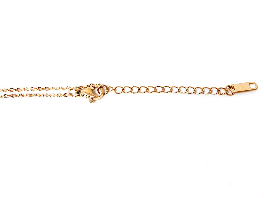 Rose Gold Plated Cubic Zirconia Pendant Necklace with Roman Numerical symbols 3