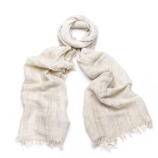 Pale Brown Fringe Edged Scarf 1