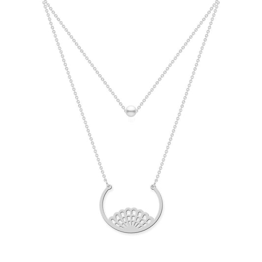 Abstract Necklace with Pearl