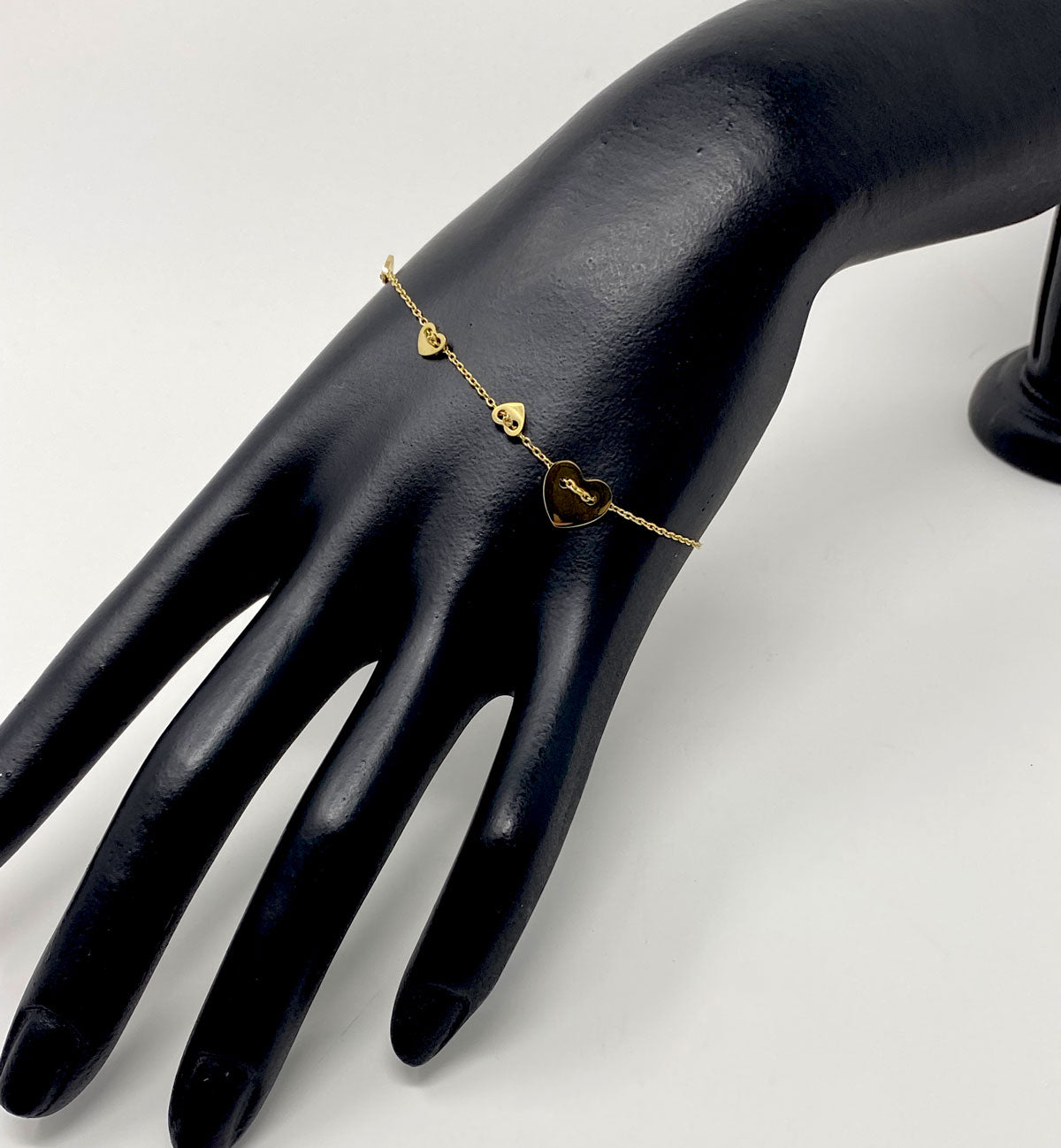 Gold Plated Heart Set Chain Bracelet