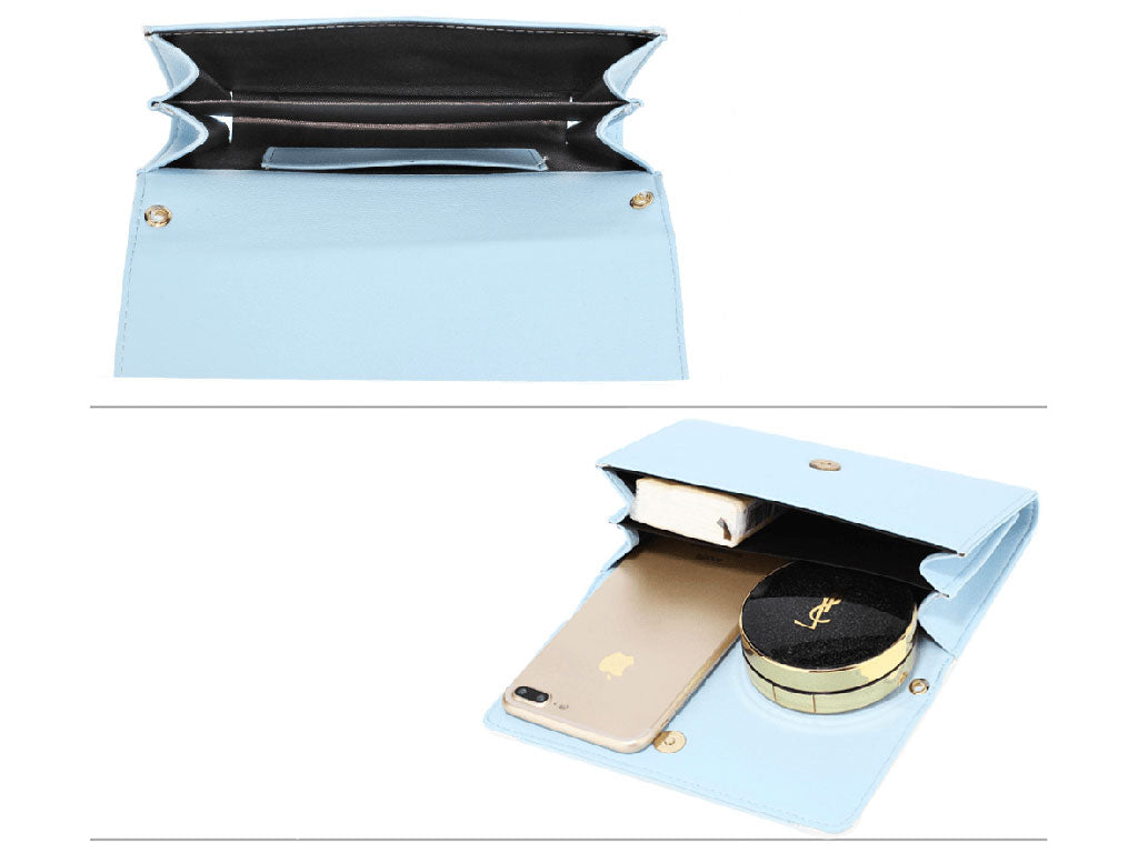 Mini Cross Shoulder Handbag with Gold Chain in Blue 1