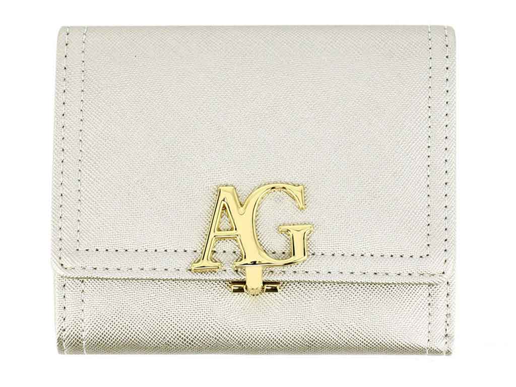 AG Small Flap Purse with Multiple Inner Pockets in silver