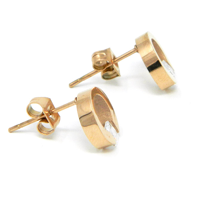 Hoop Earring in Rose Gold with Square Cubic Zirconia 2