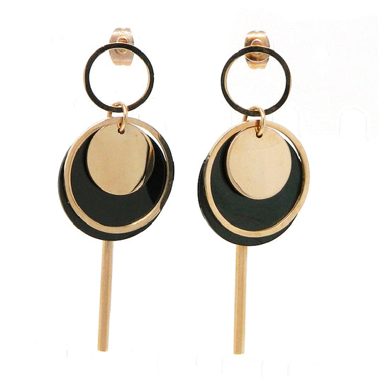 Rose Gold Plated Hoop Disc Earring 1