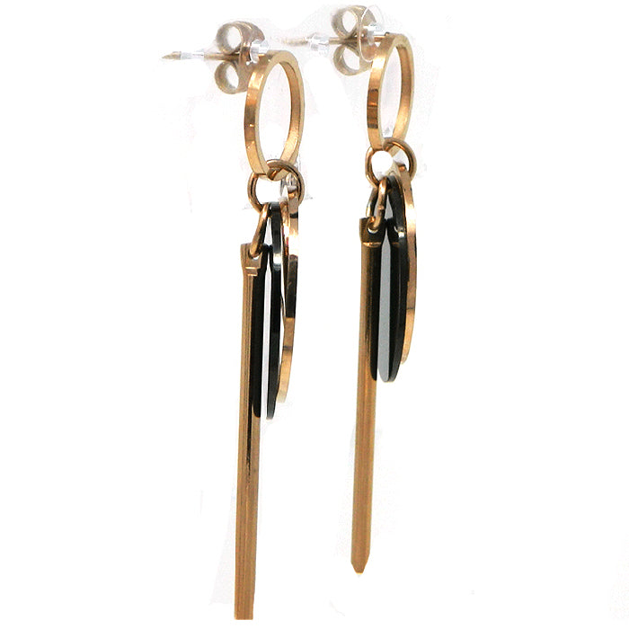 Rose Gold Plated Hoop Disc Earring 3