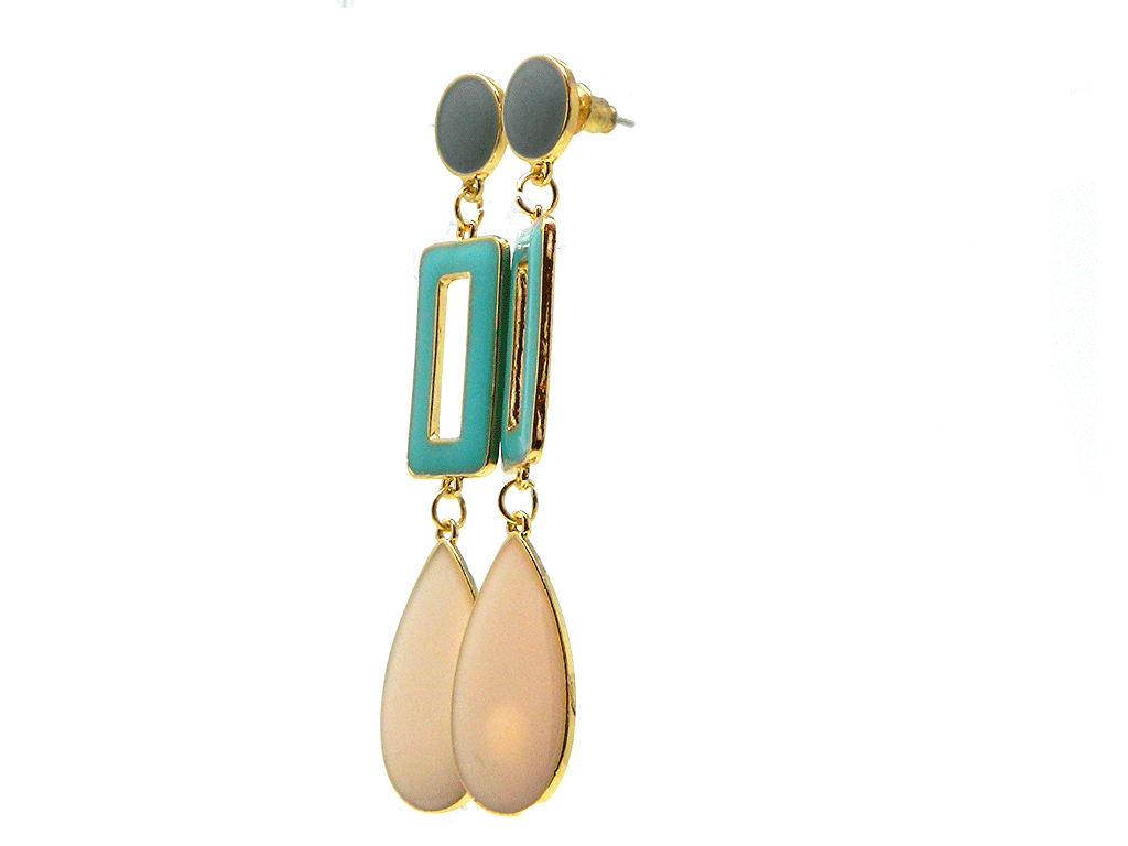 Geometric Nude Shape Gold Plated Stud Earring 3