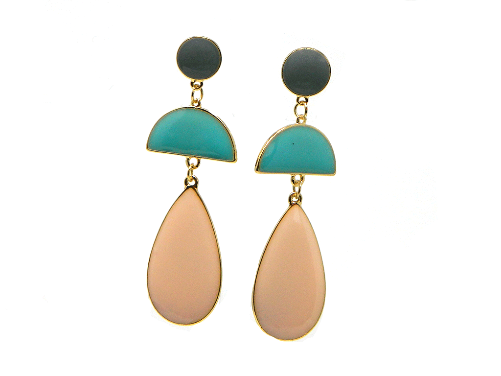 Geometric Nude Shape Gold Plated Stud Earring