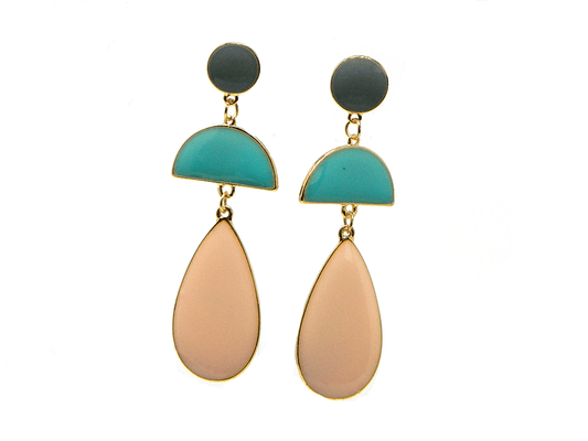 Geometric Nude Shape Gold Plated Stud Earring