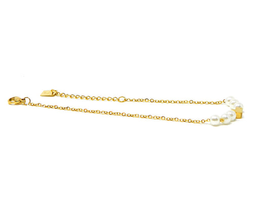 Pearls Heart Gold Plated Bracelet 1