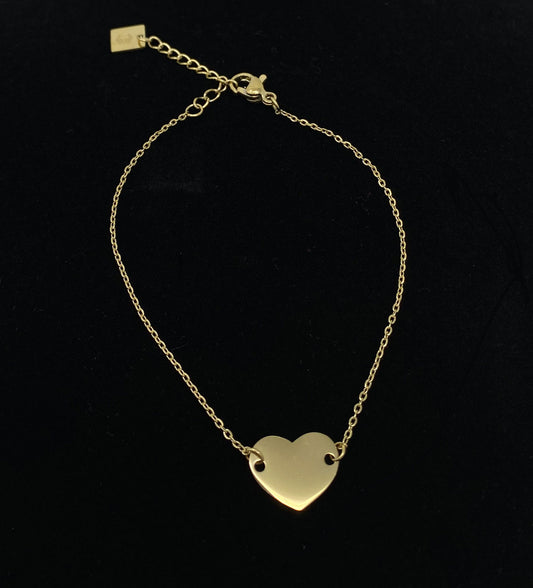 Gold Plated Heart Chain Bracelet