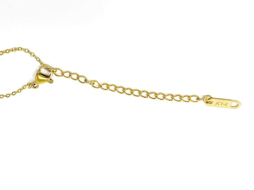 Half-moon Pendant Necklace with Four Little Stars in Plated Gold 2