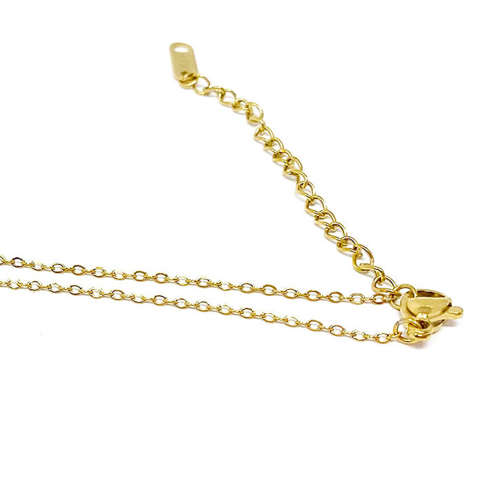 Triple Heart Necklace with Green Bead in Gold 1