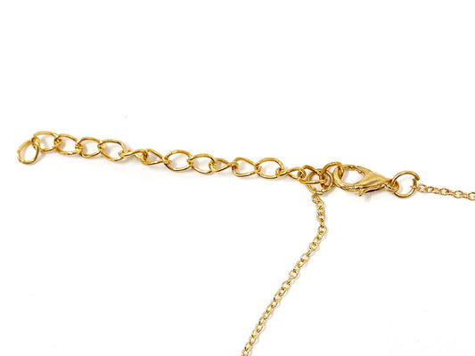 Gold White Pearl Necklace in a Shape of Y 1